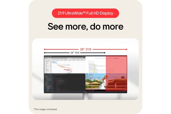 Монітор LG 29" 29U531A-W HDMI, DP, USB-C, MM, IPS, 2560:1080, 21:9, 100Hz, 1ms, sRGB 99%, HDR10