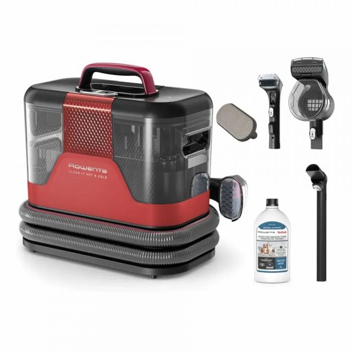 Пилосос Rowenta миючий Clean It Hot & Cold, 1150Вт, конт пил -1,5л, вода -2,3л, 13500 Па, 2 насадки, чорно-червоний