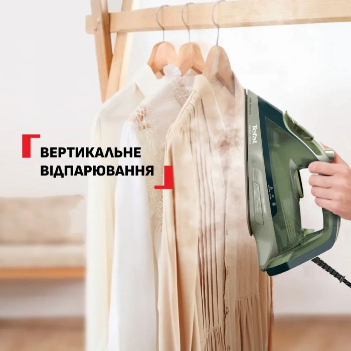 Праска Tefal Energy Power, 1500Вт, 270мл, паровий удар -270гр, постійна пара - 20гр, керам. підошва, зелений