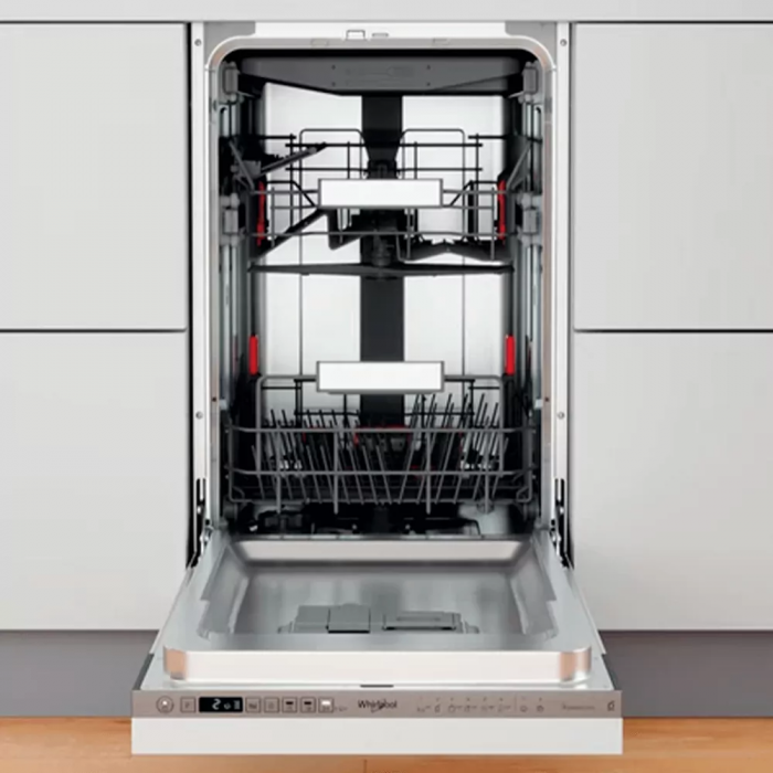 Посудомийна машина Whirlpool вбудована, 10компл., D, 45см, дисплей, інвертор, 3й кошик, білий