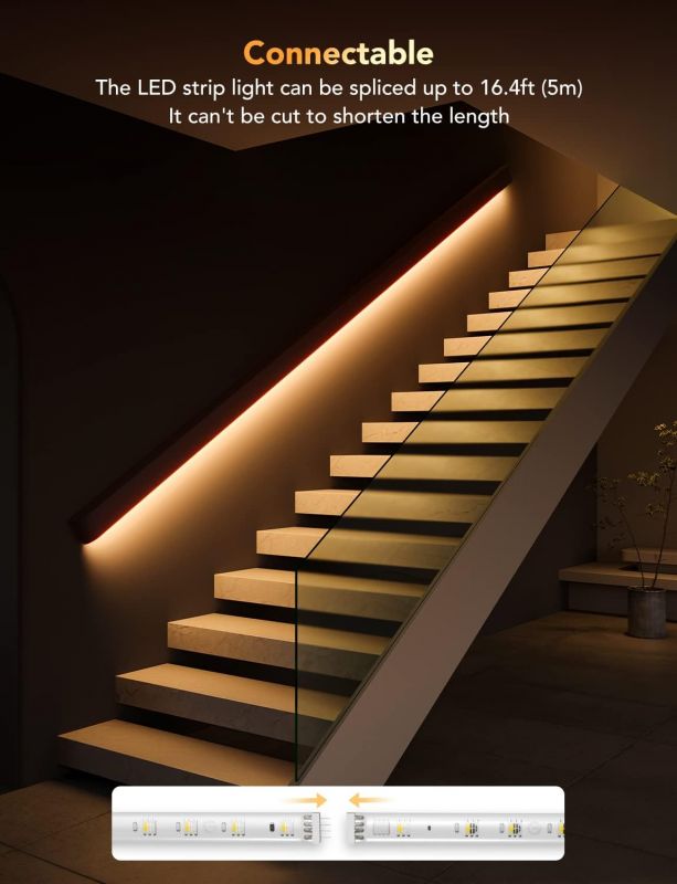 Стрічка світлодіодна розумна Govee H100E LED Strip Light M1 Matter Compatible 1m extension of H61E1, 1м, RGBIC , WI-FI/Bluetooth, білий