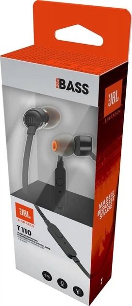 Навушники In-ear JBL Tune 110 3.5 mini-jack, Mic, Чорний