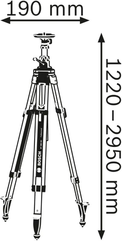 Штатив Bosch BT300HD для оптичних нівелірів, 5/8", 122-295см, 7.2 кг