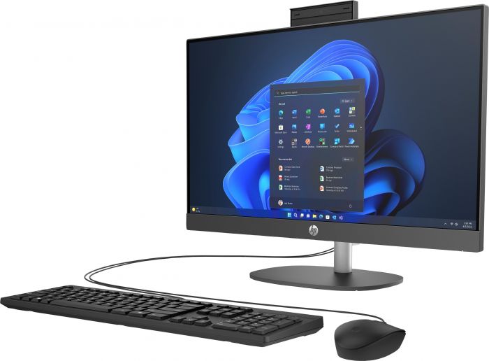 Комп'ютер персональний моноблок HP 240-G10 23.8" FHD IPS AG, Intel i7-1355U, 16GB, F512GB, UMA, WiFi, кл+м, 2р, DOS, чорний