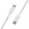 Кабель Belkin USB-C > Lightning заряджання/синхронізації 30Вт PD, 2м, плетений, білий