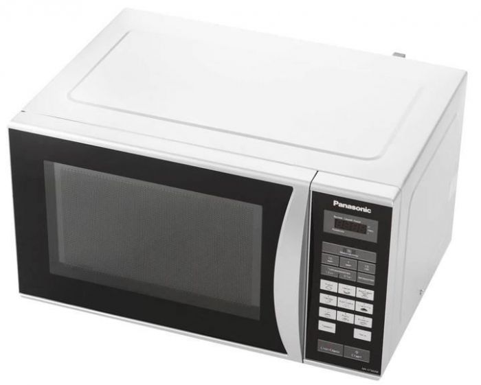 Мікрохвильова піч Panasonic, 25л, 800Вт,  РК дисплей, відкр.ручкою, сріблястий металік
