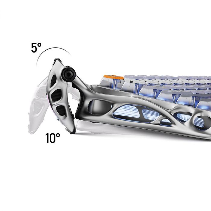 Клавіатура механічна GravaStar Mercury K1 Pro 80keys, GravaStar x Kailh Speedy Mint, BT/WL/USB, RGB, Interstellar Silver