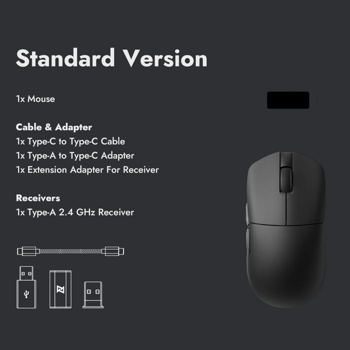 Миша Lemokey G1 USB-A/USB-C/WL/BT, 8K, чорний