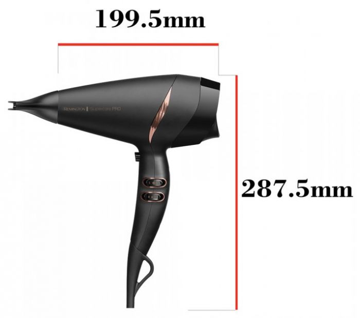 Фен Remington Supercare PRO 2200 AC motor, 2200Вт, 3 режими, дифузор, іоніз-я, хол. обдув, чорний