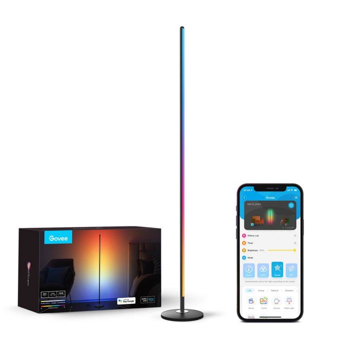 Торшер розумний Govee H6076, 1000Lm, RGBICW, WI-FI/Bluetooth, чорний