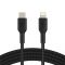 Кабель Belkin USB-C > Lightning заряджання/синхронізації 30Вт PD, 1м, плетений, чорний