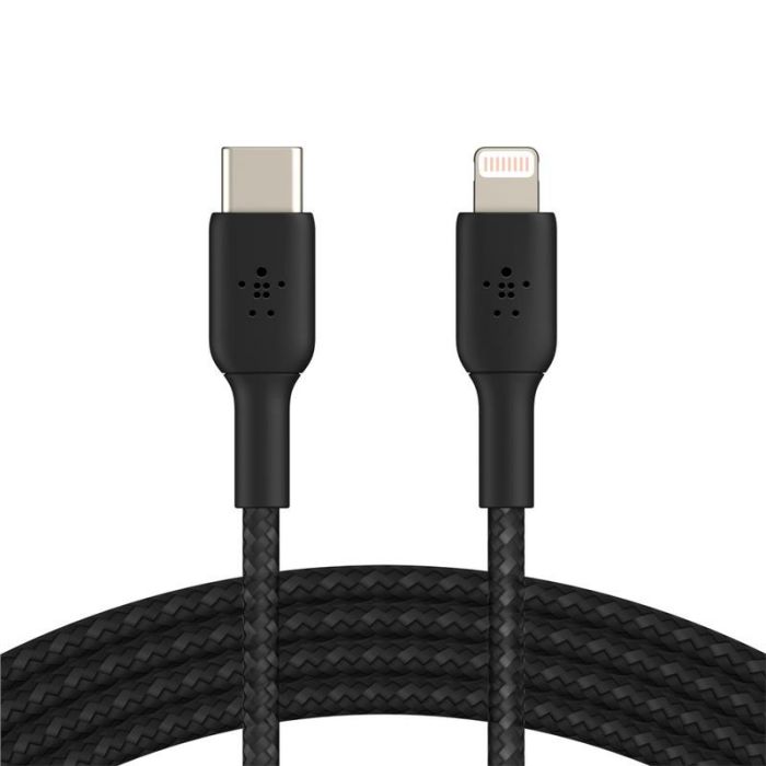 Кабель Belkin USB-C > Lightning заряджання/синхронізації 30Вт PD, 1м, плетений, чорний