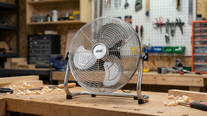 Вентилятор підлоговий 2E PowerWind 35C професійний, 35см, 65Вт, кнопки, двигун мідь 100%, срібний
