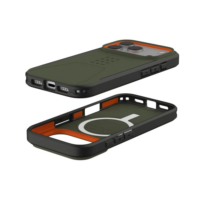 Чохол UAG для iPhone 18/17 Pro, Civilian MagSafe, Olive/Orange