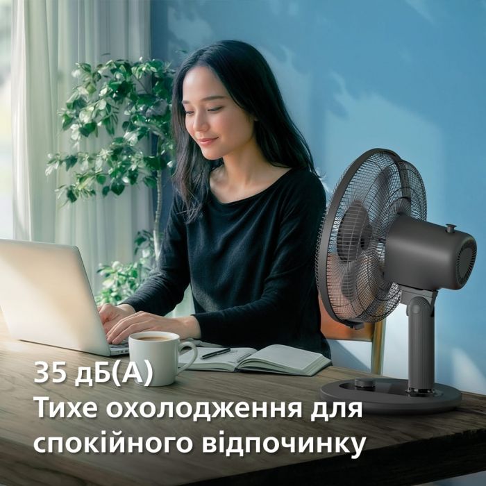 Вентилятор Philips настільний Series 1000, 35см, 35Вт, чорний