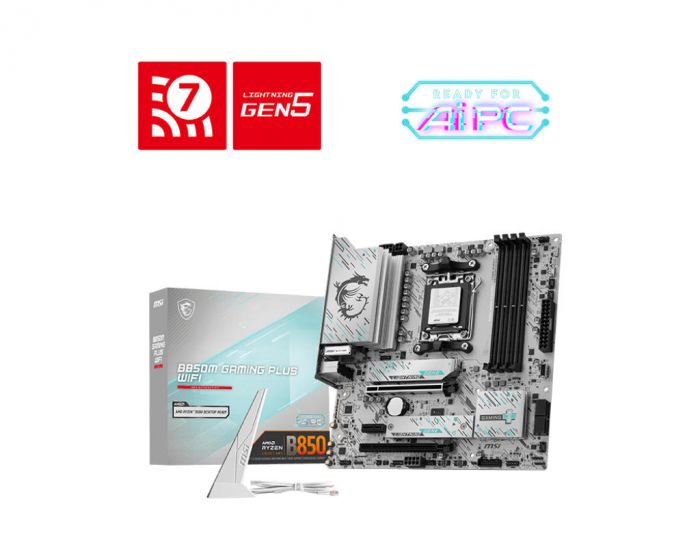 Материнcька плата MSI B850M GAMING PLUS WIFI sAM5 B850 4xDDR5 M.2 HDMI DP WiFi BT mATX