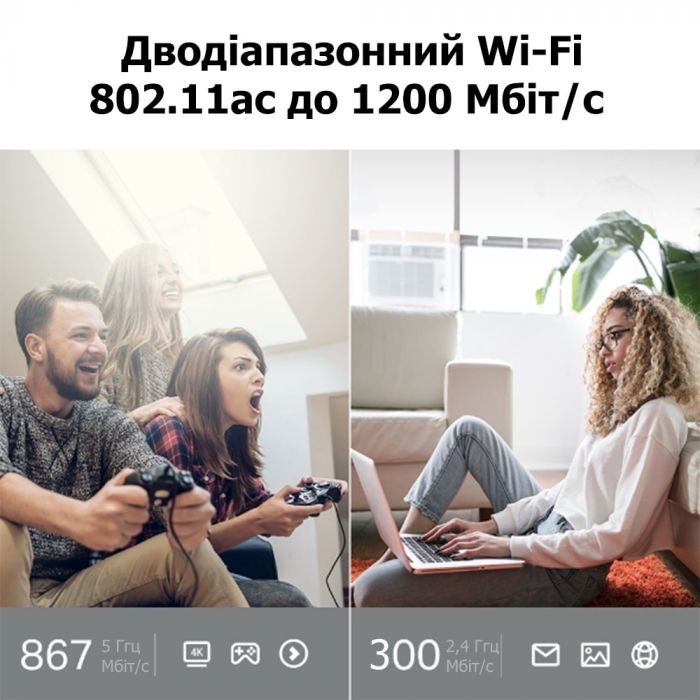 Маршрутизатор TP-LINK ARCHER C64 AC1200, 4xGE LAN, 1xGE WAN, MESH