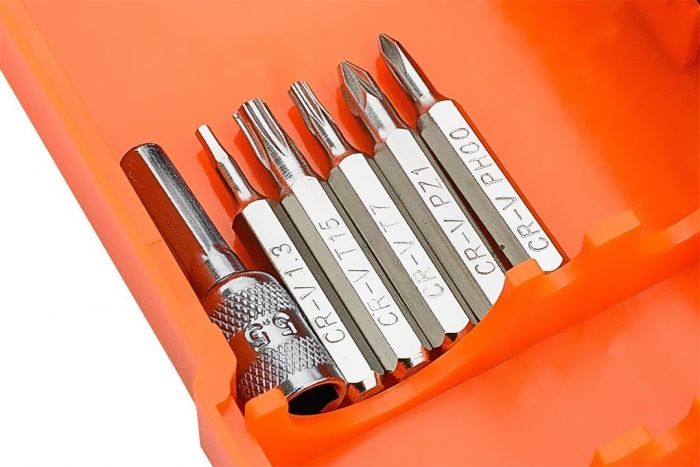 Біти Neo Tools, 1/4", бітотримач, прецизійні, CrV, набір 45шт