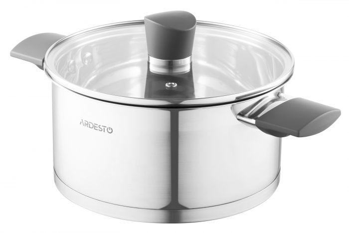 Каструля зі скляною кришкою ARDESTO Gemini Trento, 3л, нержавіюча сталь, бакеліт