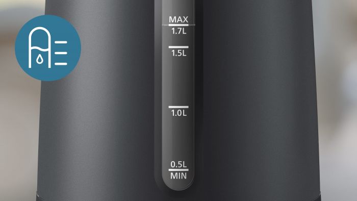 Електрочайник Philips Series 1000, 1,7л., Strix, пластик, мат, чорний