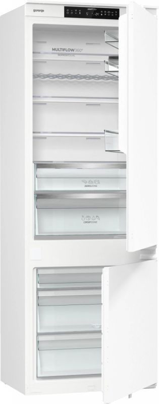 Холодильник Gorenje вбудований з нижн. мороз., 194x69x55см, 2 двері,336(66)л, А++, NF+, Зона св-ті, Диспл, Wi-Fi, Біли
