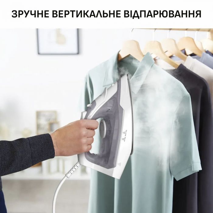 Праска Tefal Virtuo 30, 2000Вт, 240мл, паровий удар -120гр, постійна пара - 27гр, керам. підошва, сіро-фіолетовий