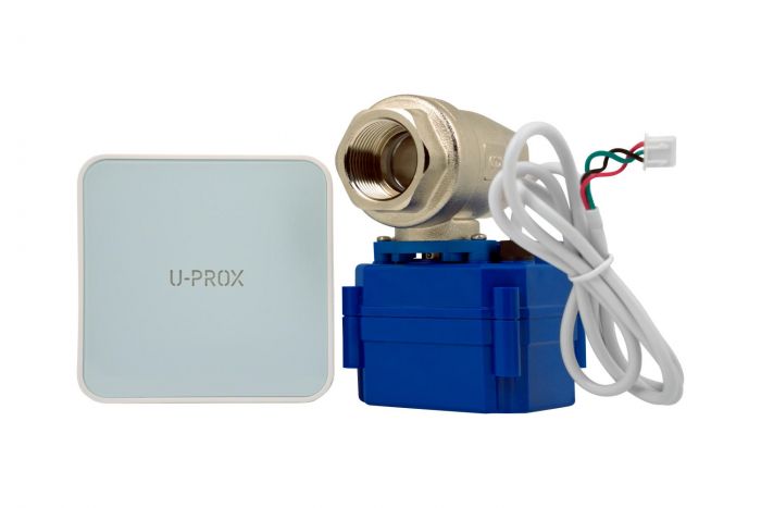 Комплект запобігання затопленню U-Prox Valve DN20, 3/4", автономне живлення від батарей CR123A, автоматичний прогон раз на тиждень