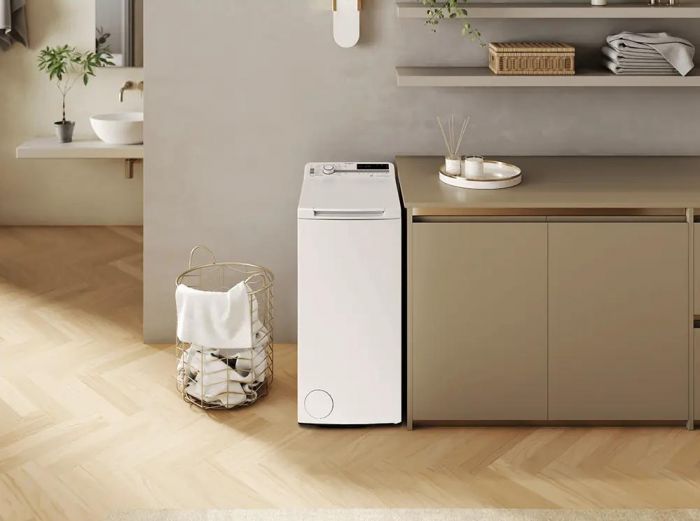 Пральна машина Whirlpool вертикальна, 7кг, 1200, B, 60см, дисплей, інвертор, білий