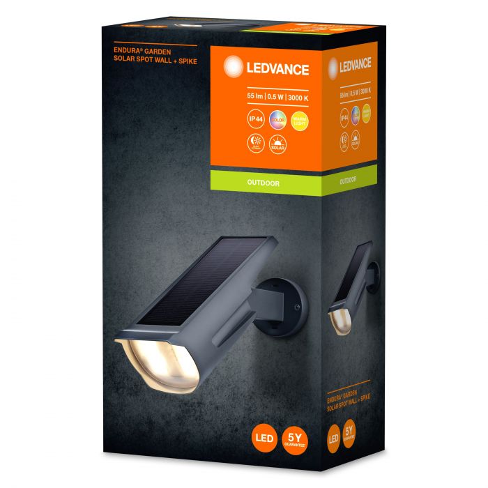Світильник автономний LEDVANCE ENDURA GARDEN SOLAR SPOT RGBW 0.5Вт 3000К 55Лм IP44 чорний