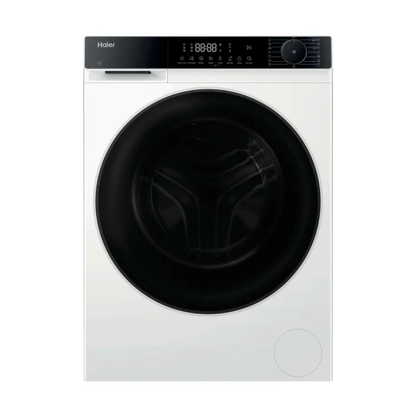Прально-сушильна машина Haier фронтальна, 8(5)кг, 1400, A, 46.2см, дисплей, пара, інвертор, люк чорний, білий