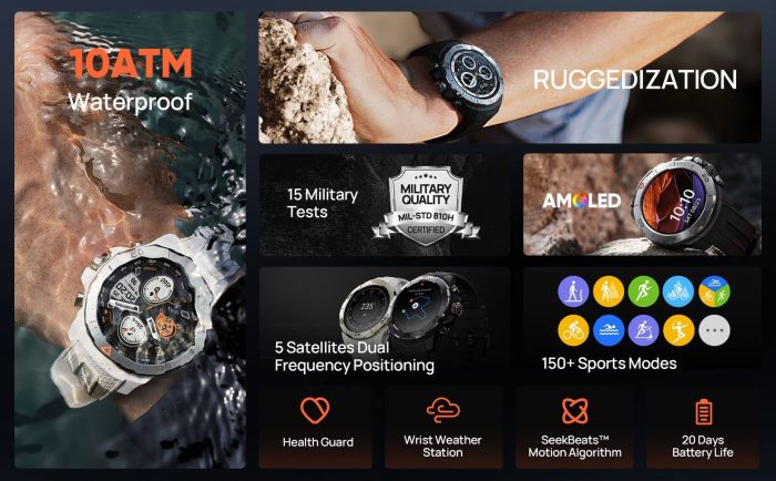 Смарт-годинник Mibro GS Explorer 48мм, 1.32", 466x466, AMOLED, BT 5.3, Dual-band GPS, 10 ATM, насичений зелений