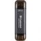 Портативний SSD Transcend  256GB USB 3.1 Gen 2 Type-A + Type-C ESD310 Чорний