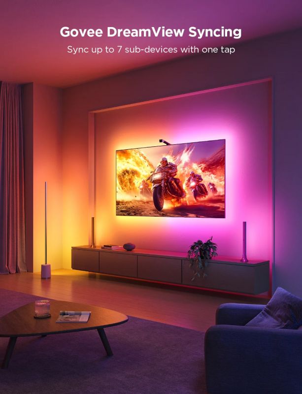 Набір адаптивного підсвічування Govee H6099 Backlight 3 Lite 55-65', RGBIC, WI-FI/Bluetooth, чорний