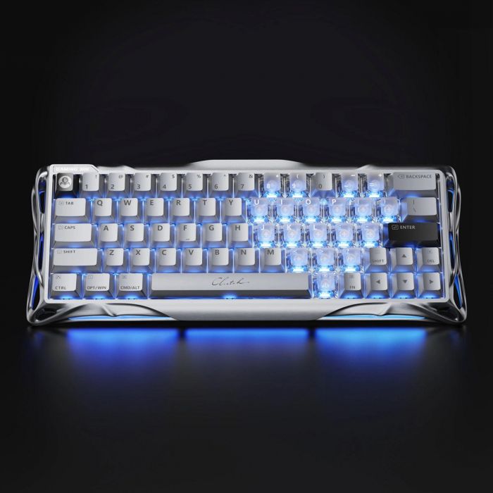 Клавіатура магнітна GravaStar Mercury V60 Pro 60keys, GravaStar Blackcore, USB-A, 8k, RGB, Chrome Silver