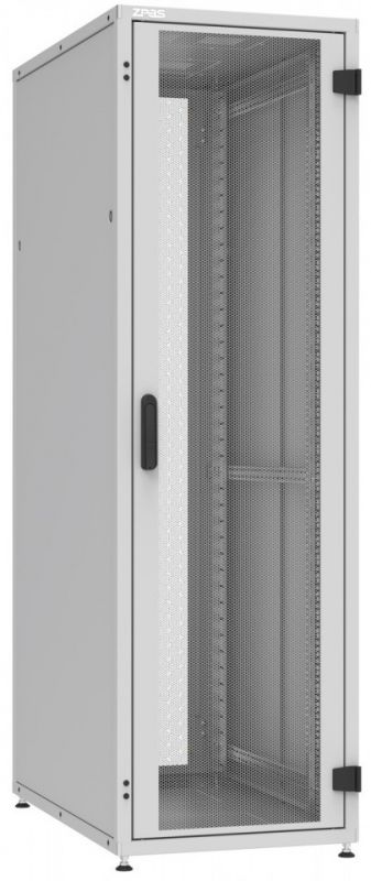 Шафа ZPAS 19", 42U, SZB IT, одностулкові передні та задні перфоровані двері, 600x600 мм, максимально 1500кг, сіра