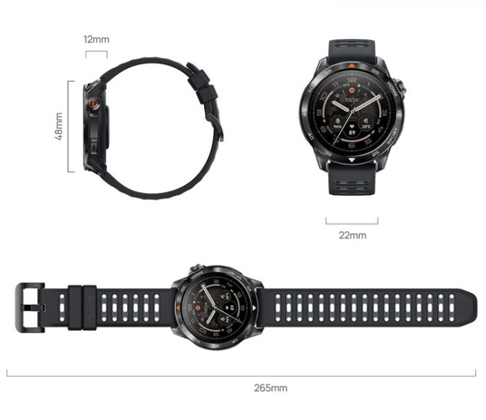 Смарт-годинник Mibro GS Pro 2 48мм, 1.43", 466x466, AMOLED, BT 5.3, GPS, 5 ATM, темно-сірий