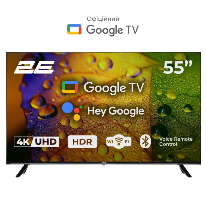 Телевізор 55" 2E LED 4K 60Hz Smart Google TV Black