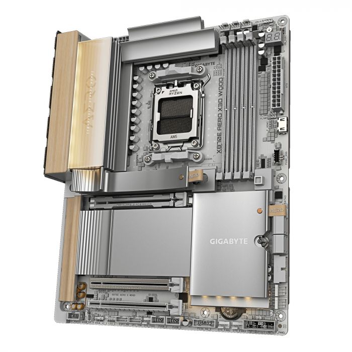 Материнська плата GIGABYTE X870E AERO X3D WOOD sAM5 X870 M.2 4xDDR5 Wi-Fi BT HDMI ATX