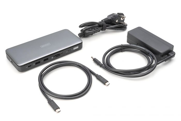Док-станція DIGITUS USB-C > 2xHDMI/DP/2xUSB-A/USB-C/SD/MicroSD/RJ54/DC/Audio