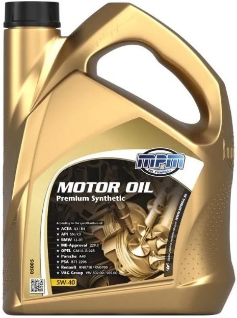 Олива моторна MPM Premium Synthetic 5W-40 5л (05005)