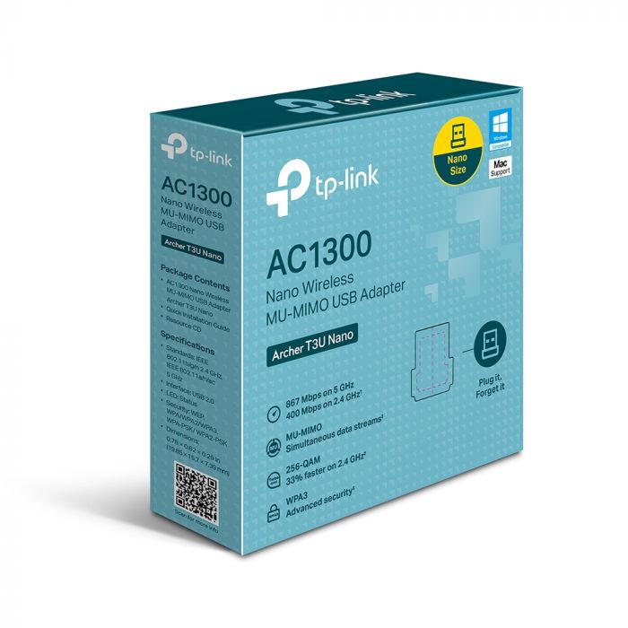Адаптер WiFi TP-LINK Archer T3U nano AC1300, USB