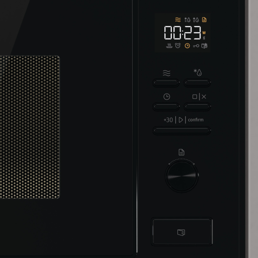 Мікрохвильова піч Gorenje вбудовувана, 25л, електр. управл., 900Вт, гриль, дисплей, чорний