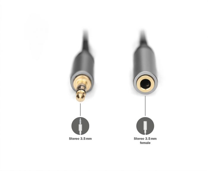 Кабель DIGITUS Audio Extension, 3.5 mm M/F, 3 m