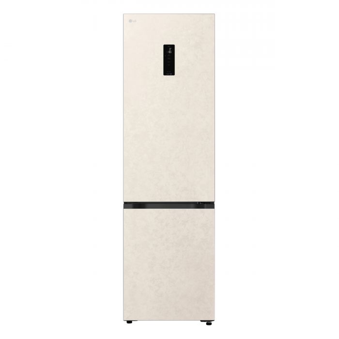 Холодильник LG з нижн. мороз., 203x60х68, холод.відд.-262л, мороз.відд.-113л, 2дв., E, NF, інв., диспл зовн., зона св-ті, бежевий