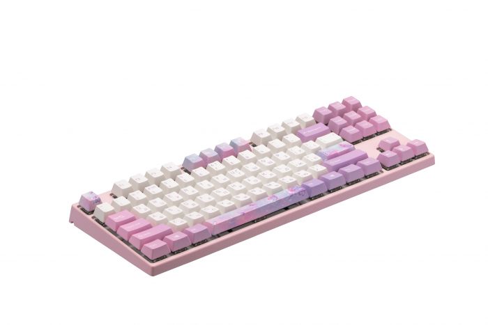 Клавіатура механічна Varmilo VEM87 Dreams On Board 87Key, EC V2 Jasmine, USB-A, EN/UKR, White Led, рожевий