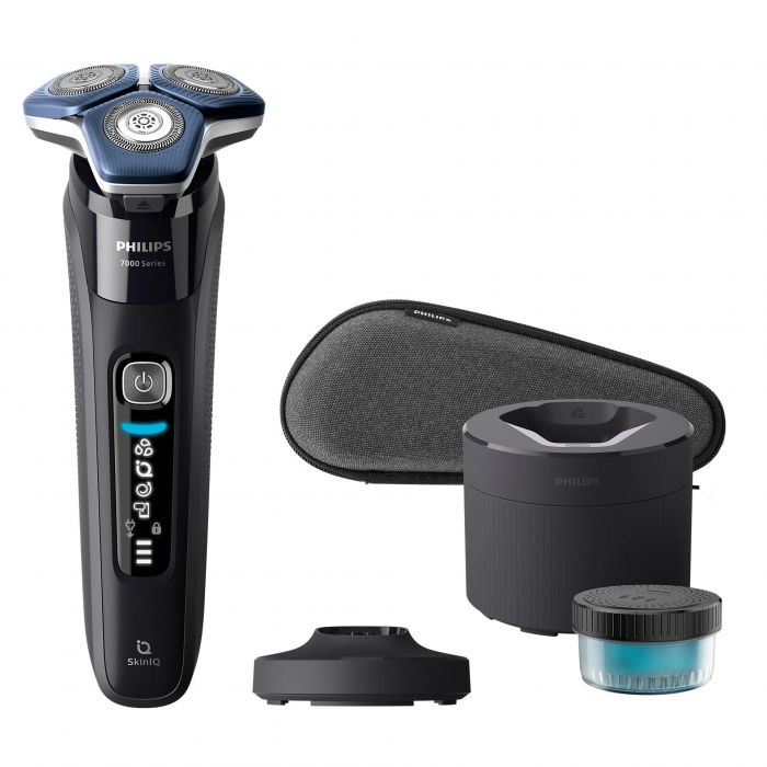 Бритва електр. Philips роторна Series 7000 SkinIQ,  бритв.головок-4, Li-Ion, сух.+волог., індикатор заряду, тример, чохол, чорний