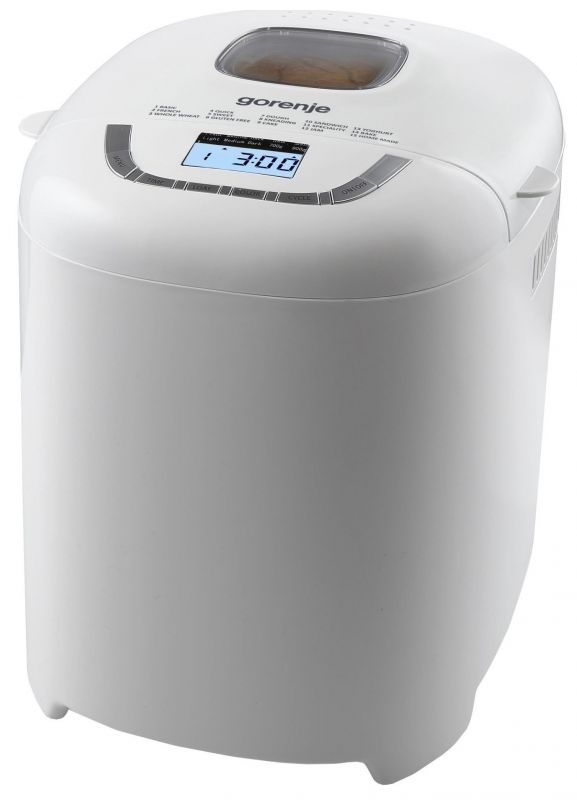 Хлібопічка Gorenje 550Вт, програм-15, макс.вага -0.9кг, форма прямокутник, пластик, білий