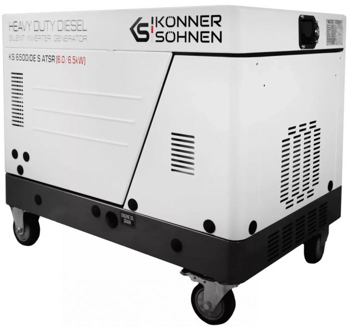Генератор дизельний інверторний Konner&Sohnen KS 6500iDE S ATSR у шумозахисному кожусі 230В, 6.0-6.5кВт, електростартер, 119кг