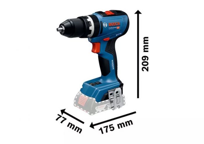 Шурупокрут-дриль акумуляторний Bosch GSB 18V-65 18В 31·65Нм 0-2100об·хв 1.12кг без АКБ та ЗП