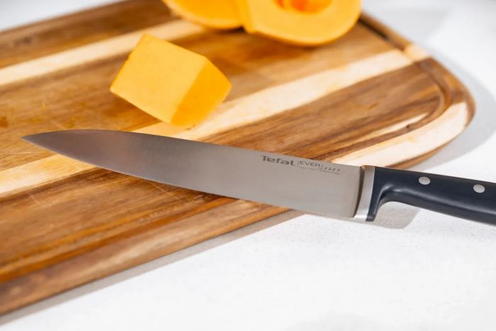 Кухонний ніж шеф-кухаря Tefal EverSharp, 2предмети, 16.5см, нержавіюча сталь, бакеліт, чорний